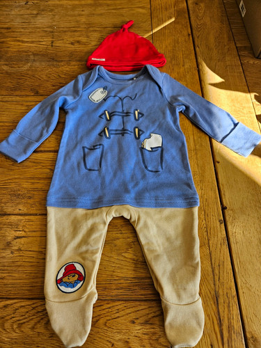 Paddington bear blue beige red - bear, blue/beige/red